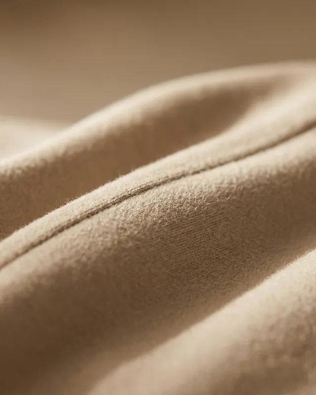 Close detail of the brushed Oat cover