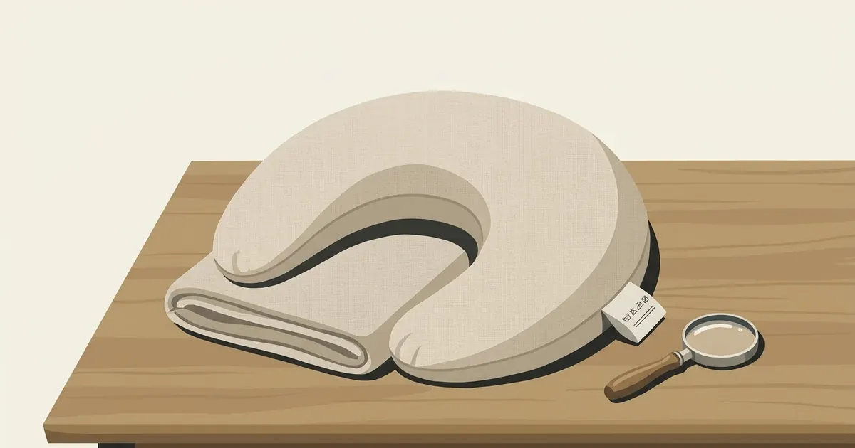 Close-up of a folded body-pillow cover showing fabric texture and a visible zipper pull on a light wooden surface