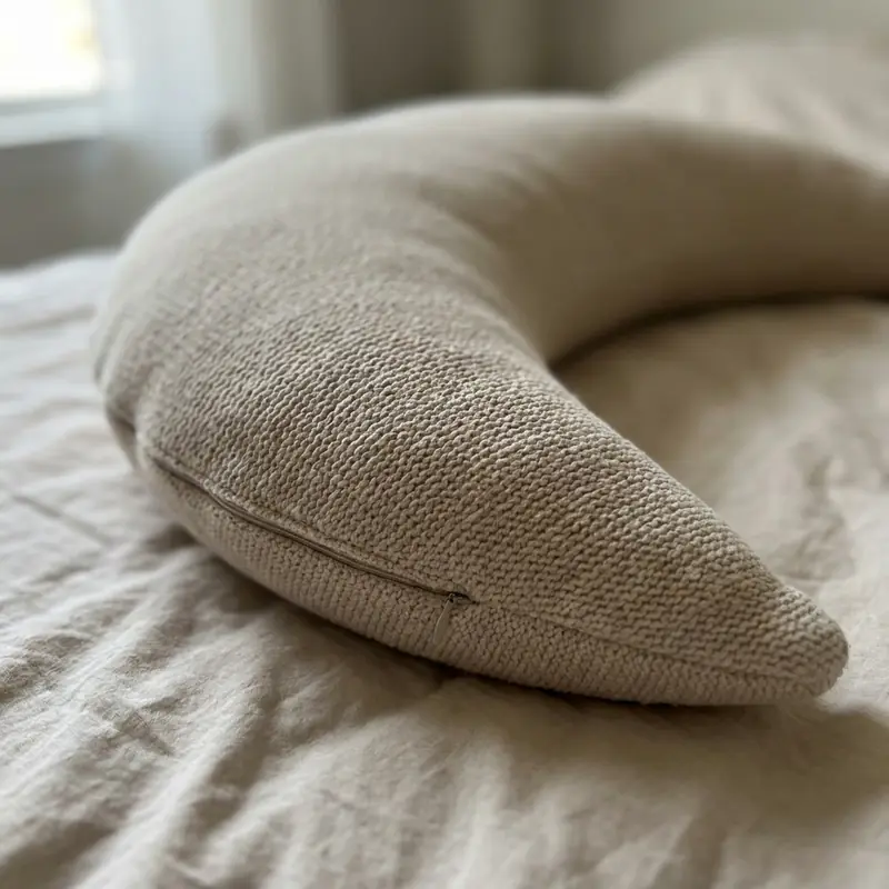 A close look at the Oat cover fabric and hidden zip