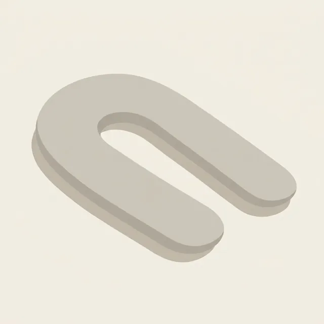 A plain U-shaped body pillow with two long parallel arms